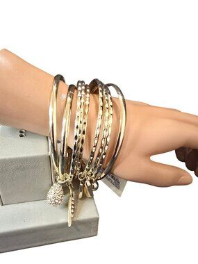 Paloma & Ellie Designer Bridge Stackable Charm Bangle Bracelets NWT
